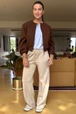 Made in Italy Beluga Soft Crop Bomber Jacket Chocolate /20 =